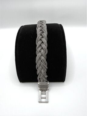 Brighton Silver-Tone Braided Woven Rope Chain Bracelet
